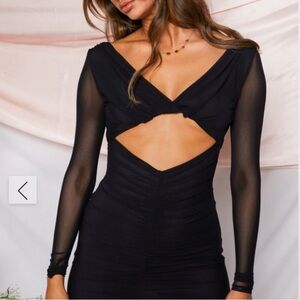 beginning boutique raven mesh dress